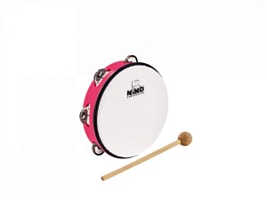 NINO 51SP Tambourine With Head 8" (Strawberry Pink)