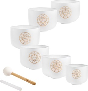 MEINL SOLCSBSET Solfeggio Crystal Singing Bowl Set - 6 Pcs.