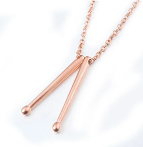 SILESIA DRUM Necklace Drumsticks (BIG) rose