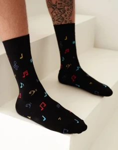 SILESIA DRUM Socks Colorful Note - Black (43-46)
