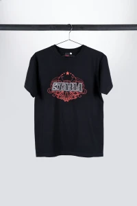 TAMA Black T-shirt with white-red Tribal logo (XL)