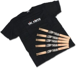 VIC FIRTH Pack 5 x 5A + T-Shirt M