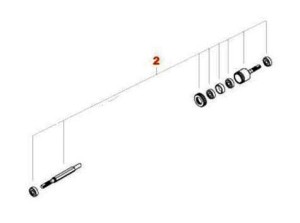 TAMA HP90W2 SHAFT+BALL BEARING RIGHT